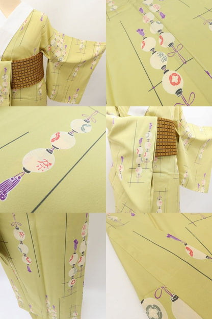 百華Y5632 新品 仕付け糸付 半襟付 袖無双 単衣 正絹 提灯 手縫い仕立て 長襦袢