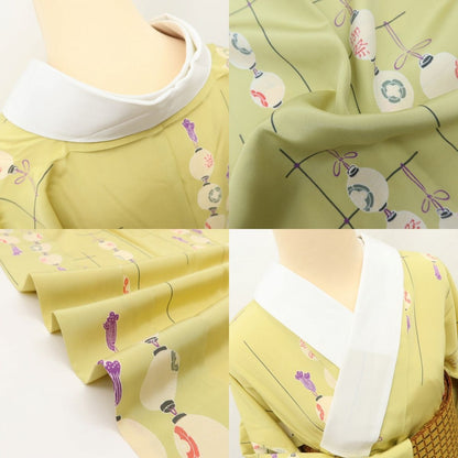 百華Y5632 新品 仕付け糸付 半襟付 袖無双 単衣 正絹 提灯 手縫い仕立て 長襦袢
