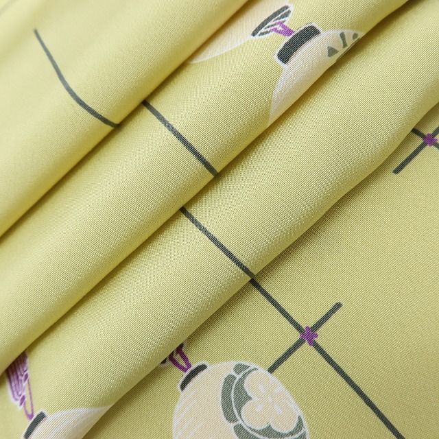 百華Y5632 新品 仕付け糸付 半襟付 袖無双 単衣 正絹 提灯 手縫い仕立て 長襦袢