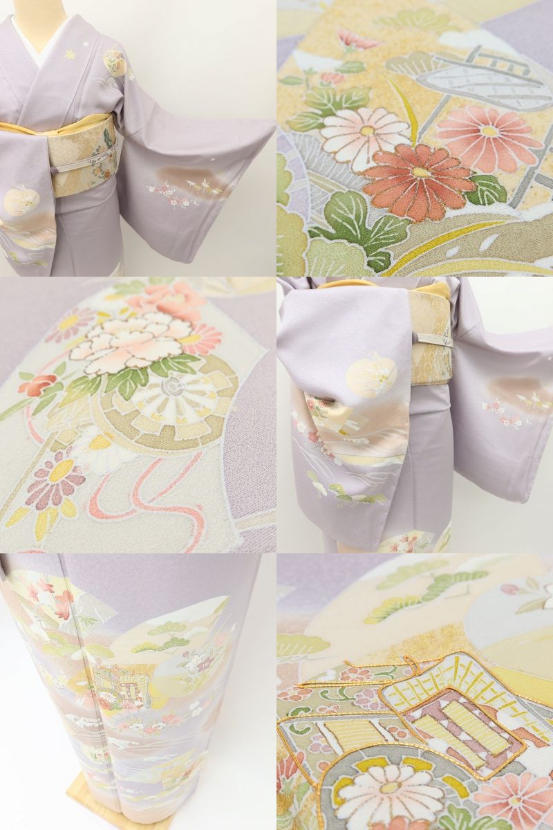百華Y5635 未着用 訪問着・長襦袢２点セット トールサイズ 着物 正絹