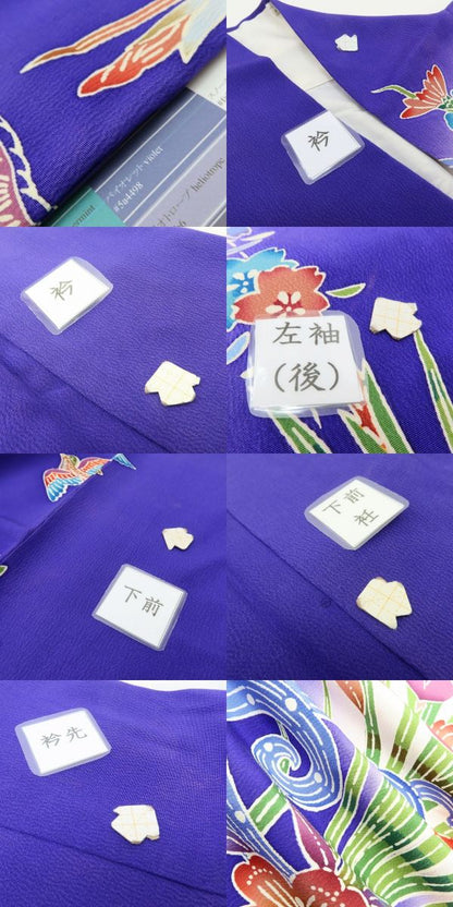 百華Y5636 紅型調 着物 正絹 手縫い仕立て 成人式 振袖