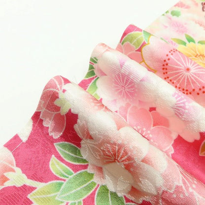 百華Y5637 新品 仕付け糸付 牡丹 桜 雪輪 トールサイズ 着物 正絹 成人式 振袖