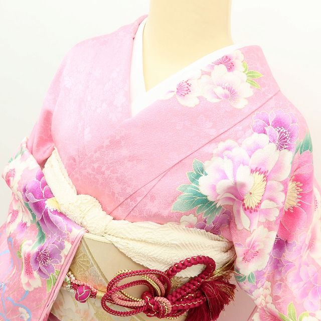 百華Y5638 新品 仕付け糸付 トールサイズ 着物 正絹 成人式 振袖