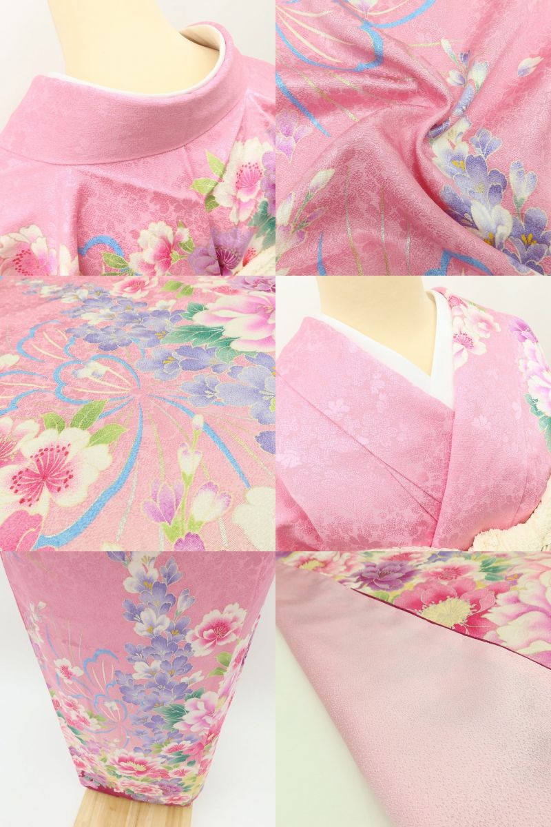 百華Y5638 新品 仕付け糸付 トールサイズ 着物 正絹 成人式 振袖