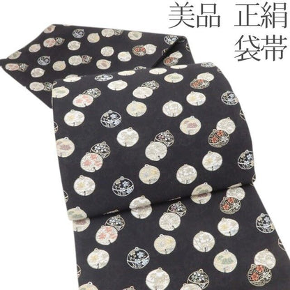 百華Y5640 美品 鈴 着物 正絹 袋帯
