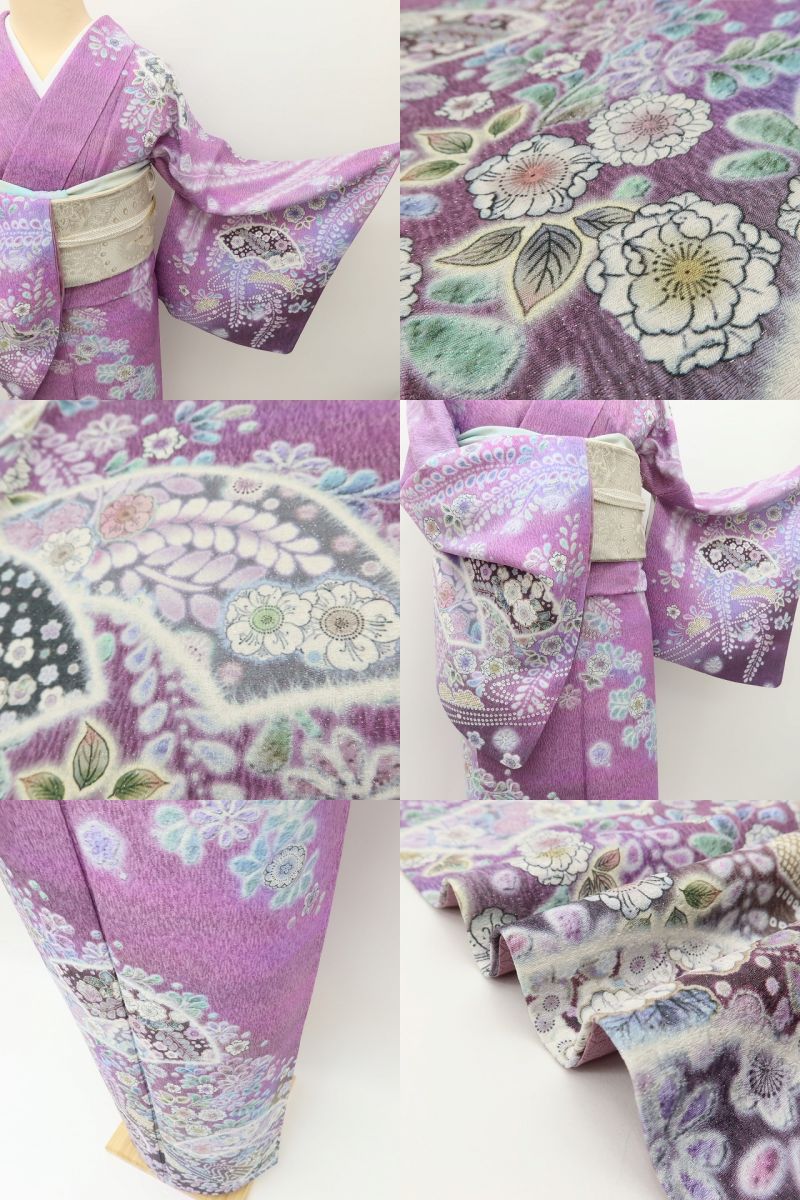 百華Y5649 美品 辻が花 金通し さが美謹製 着物 正絹 手縫い仕立て 訪問着