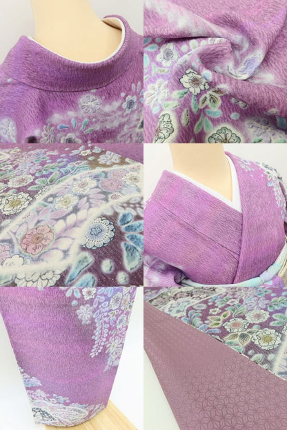 百華Y5649 美品 辻が花 金通し さが美謹製 着物 正絹 手縫い仕立て 訪問着