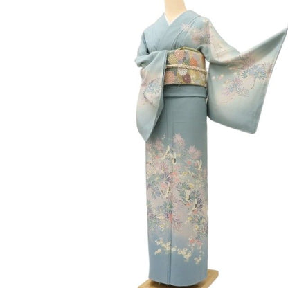 百華Y5650 新品 手描き友禅 仕付け糸付 作家物落款 鶴 松 梅 着物 正絹 手縫い仕立て 訪問着