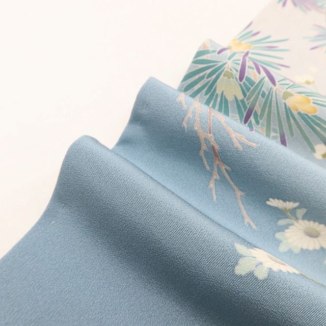百華Y5650 新品 手描き友禅 仕付け糸付 作家物落款 鶴 松 梅 着物 正絹 手縫い仕立て 訪問着