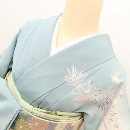 百華Y5650 新品 手描き友禅 仕付け糸付 作家物落款 鶴 松 梅 着物 正絹 手縫い仕立て 訪問着