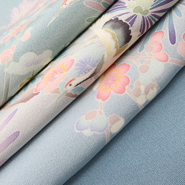 百華Y5650 新品 手描き友禅 仕付け糸付 作家物落款 鶴 松 梅 着物 正絹 手縫い仕立て 訪問着