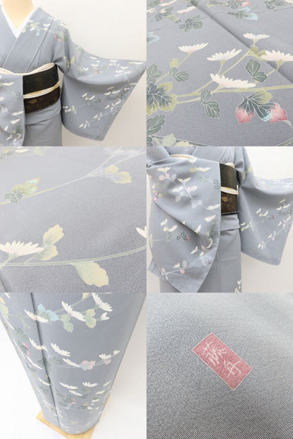 百華Y5651 新品 仕付け糸付 十日町友禅 遠田藤舟落款 着物 正絹 手縫い仕立て 訪問着