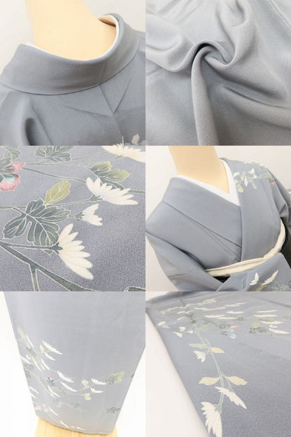 百華Y5651 新品 仕付け糸付 十日町友禅 遠田藤舟落款 着物 正絹 手縫い仕立て 訪問着