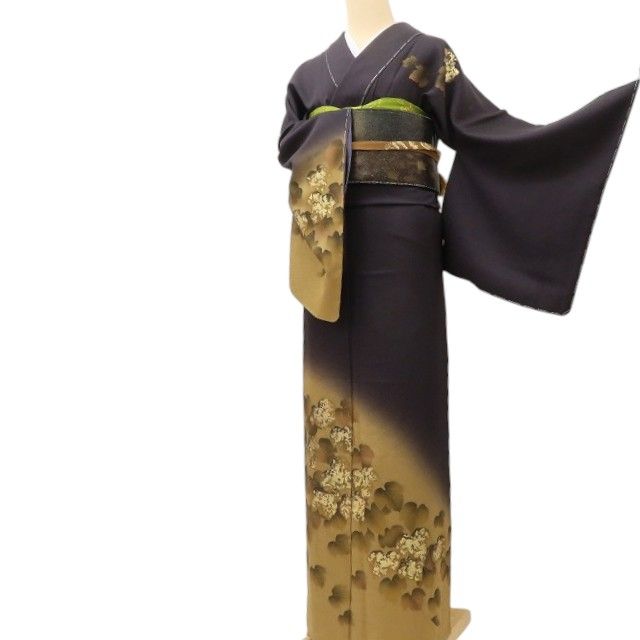 百華Y5654 新品 蔦 仕付け糸付 ワイドサイズ 着物 正絹 手縫い仕立て 訪問着
