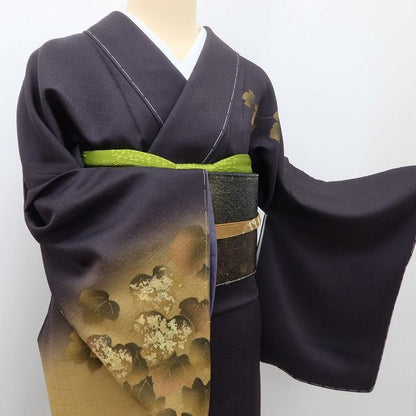 百華Y5654 新品 蔦 仕付け糸付 ワイドサイズ 着物 正絹 手縫い仕立て 訪問着