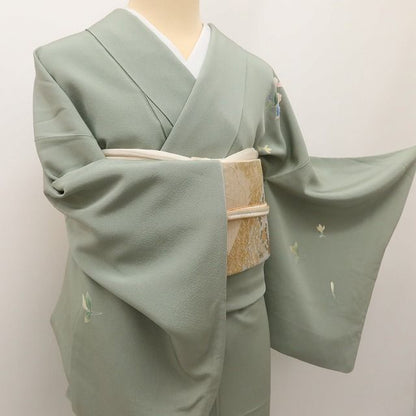 百華Y5655 本加賀友禅作家 南克治落款 小田急謹製 Sサイズ 着物 正絹 手縫い仕立て 訪問着