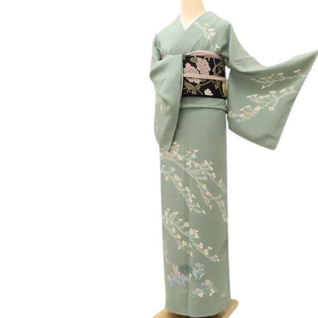 百華Y5656 新品 仕付け糸付 本加賀友禅 野崎徳勝 落款 着物 正絹 手縫い仕立て訪問着
