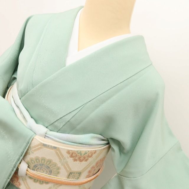 百華Ｙ5658 新品 仕付け糸付 一つ紋 着物 正絹 手縫い仕立て 色無地　