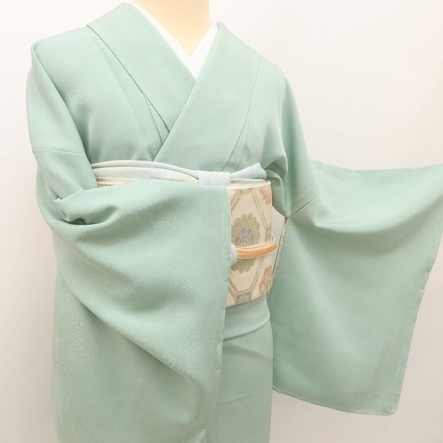 百華Ｙ5658 新品 仕付け糸付 一つ紋 着物 正絹 手縫い仕立て 色無地　