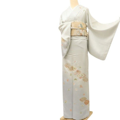 百華Y5663 新品 仕付け糸付 刺繍 着物 正絹 手縫い仕立て 訪問着