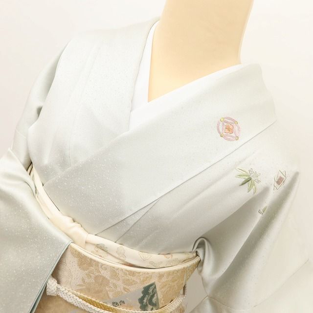 百華Y5663 新品 仕付け糸付 刺繍 着物 正絹 手縫い仕立て 訪問着