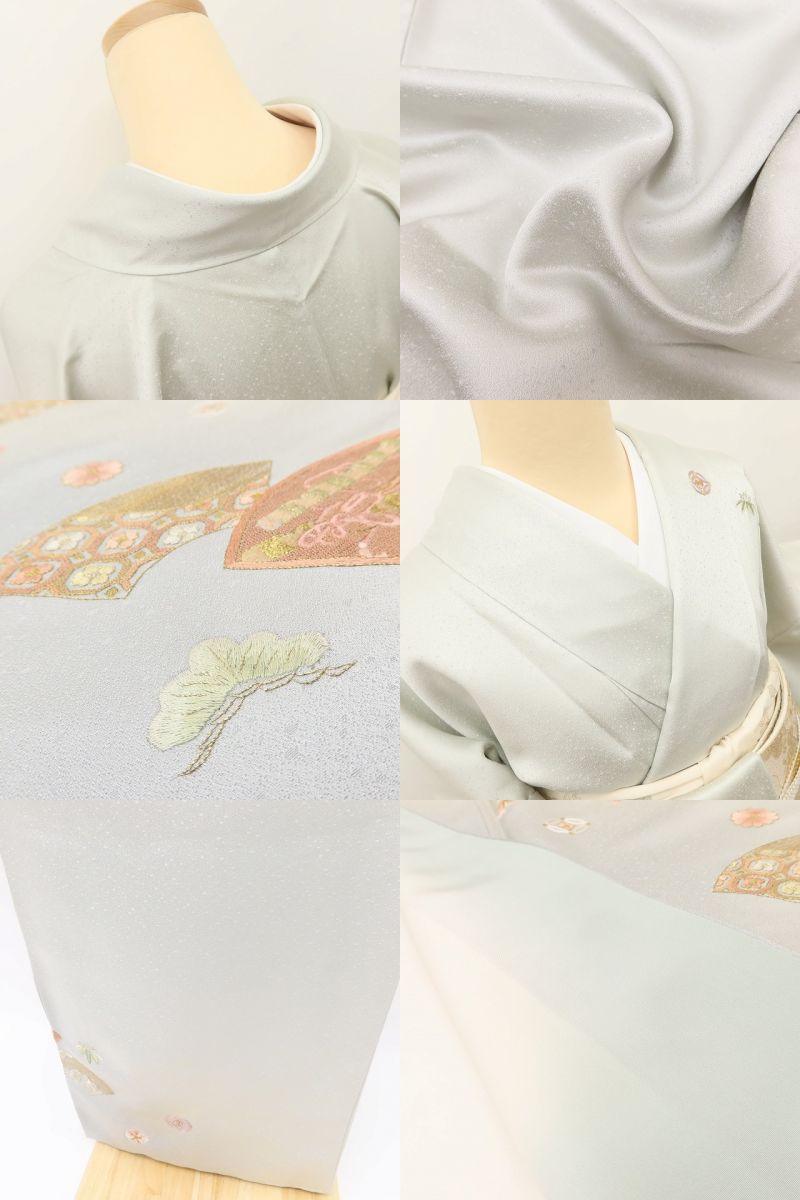 百華Y5663 新品 仕付け糸付 刺繍 着物 正絹 手縫い仕立て 訪問着