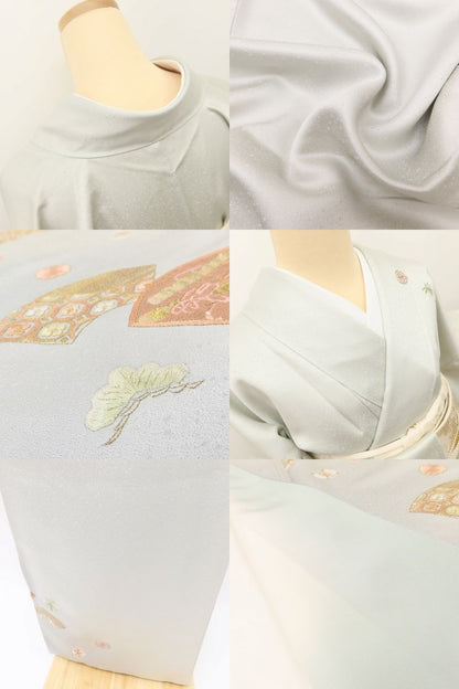 百華Y5663 新品 仕付け糸付 刺繍 着物 正絹 手縫い仕立て 訪問着