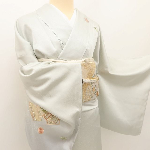 百華Y5663 新品 仕付け糸付 刺繍 着物 正絹 手縫い仕立て 訪問着