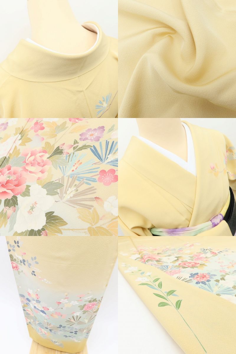 百華Y5664 美品 手描き友禅 作家物落款 トールサイズ 着物 正絹 手縫い仕立て 訪問着