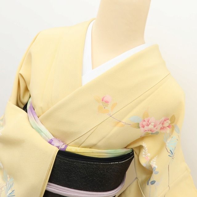 百華Y5664 美品 手描き友禅 作家物落款 トールサイズ 着物 正絹 手縫い仕立て 訪問着