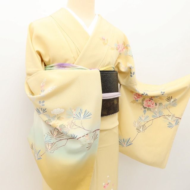 百華Y5664 美品 手描き友禅 作家物落款 トールサイズ 着物 正絹 手縫い仕立て 訪問着