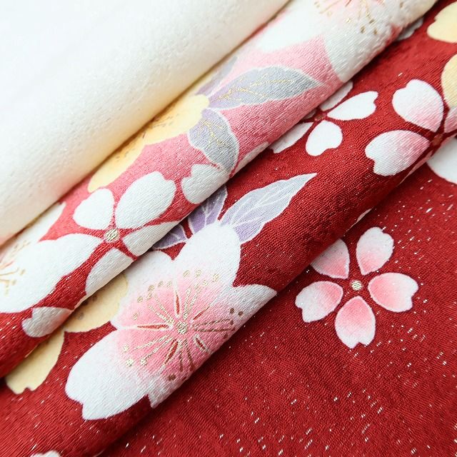 百華Y5668 美品 トールサイズ 銀通し 金駒刺繡 桜 着物 正絹 手縫い仕立て 成人式 振袖