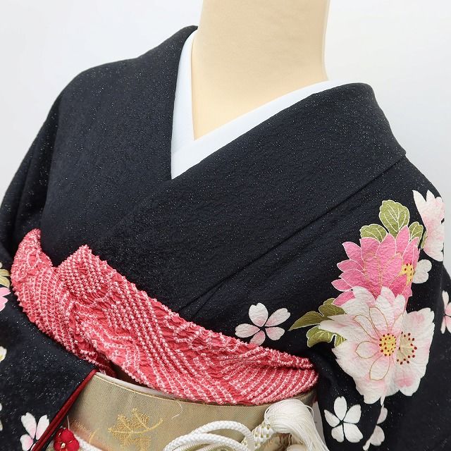 百華Y5671 美品 銀通し 着物 正絹 成人式 振袖