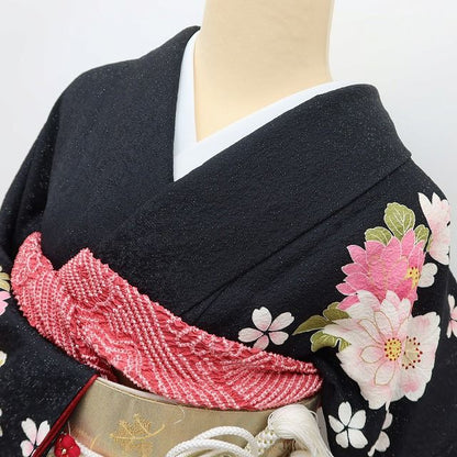 百華Y5671 美品 銀通し 着物 正絹 成人式 振袖