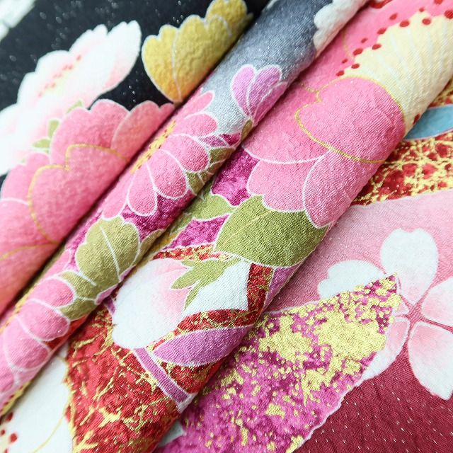 百華Y5671 美品 銀通し 着物 正絹 成人式 振袖