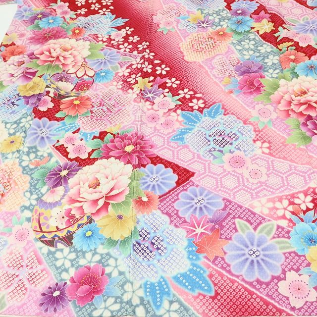 百華Y5672 美品 希少トールサイズ 着物 正絹 成人式 振袖