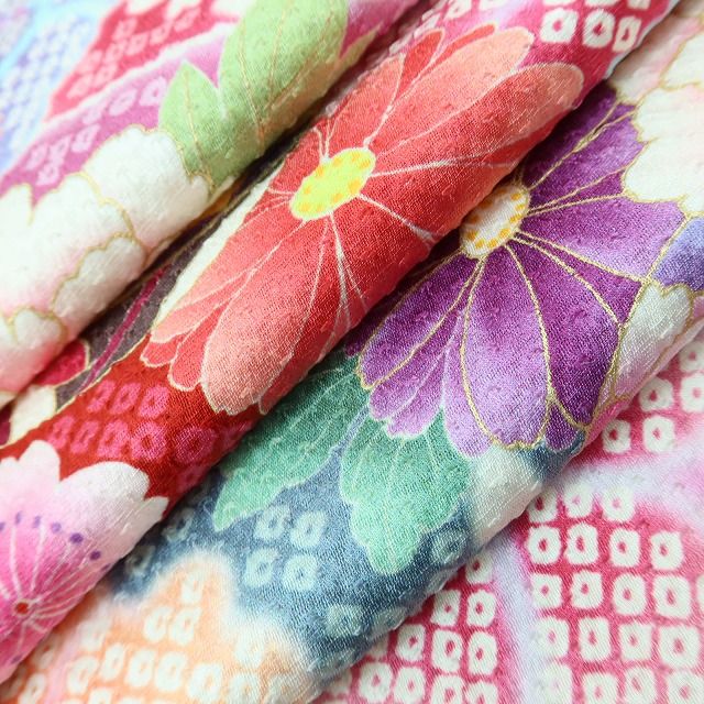 百華Y5672 美品 希少トールサイズ 着物 正絹 成人式 振袖