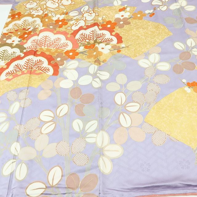 百華Y5673 吉澤友禅 吾妻徳穂落款 金駒刺繍 着物 正絹 手縫い仕立て 成人式 振袖
