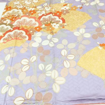 百華Y5673 吉澤友禅 吾妻徳穂落款 金駒刺繍 着物 正絹 手縫い仕立て 成人式 振袖