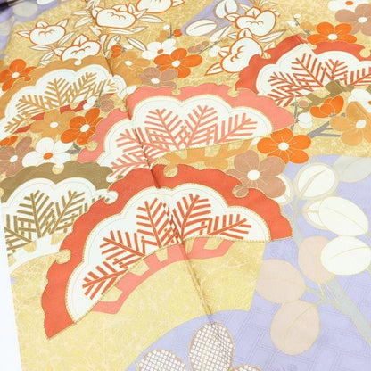 百華Y5673 吉澤友禅 吾妻徳穂落款 金駒刺繍 着物 正絹 手縫い仕立て 成人式 振袖