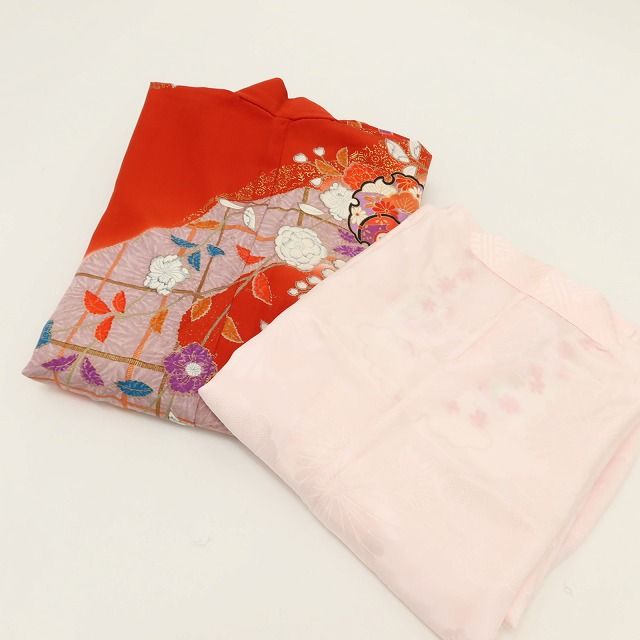 百華Y5677 着物・長襦袢２点セット 着物 七五三 ７歳 女の子 四つ身