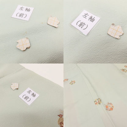 百華Y5679 美品 着物・長襦袢２点セット 着物 正絹 手縫い仕立て 七五三 ７歳 女の子 四つ身　