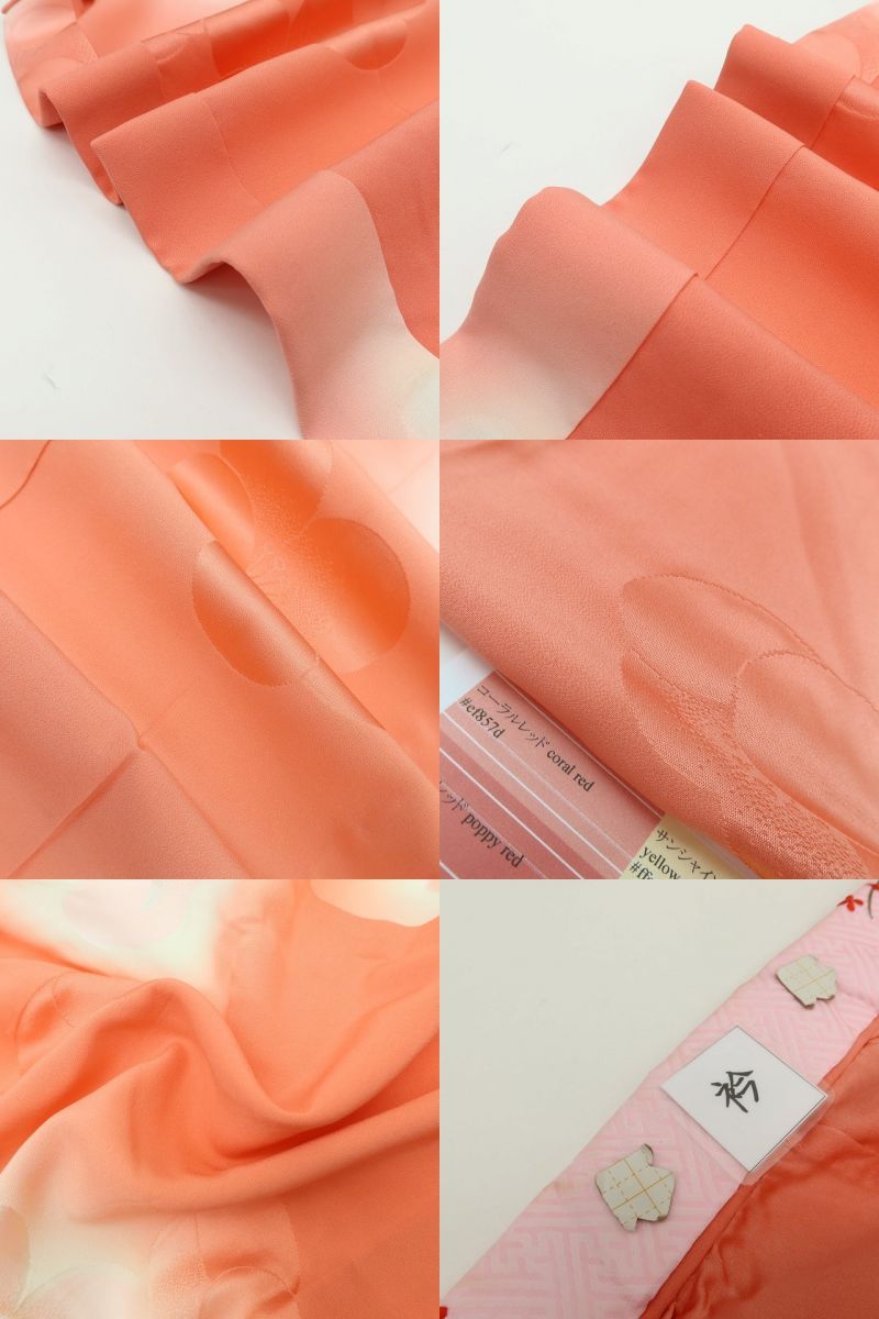 百華Y5679 美品 着物・長襦袢２点セット 着物 正絹 手縫い仕立て 七五三 ７歳 女の子 四つ身　
