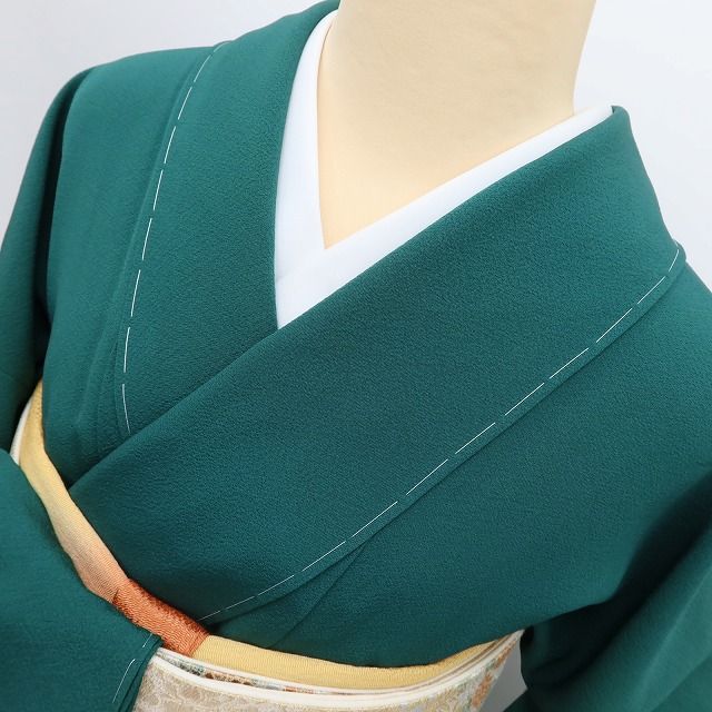 百華Y5680 新品 仕付け糸付 一つ紋 着物 正絹 手縫い仕立て 色無地