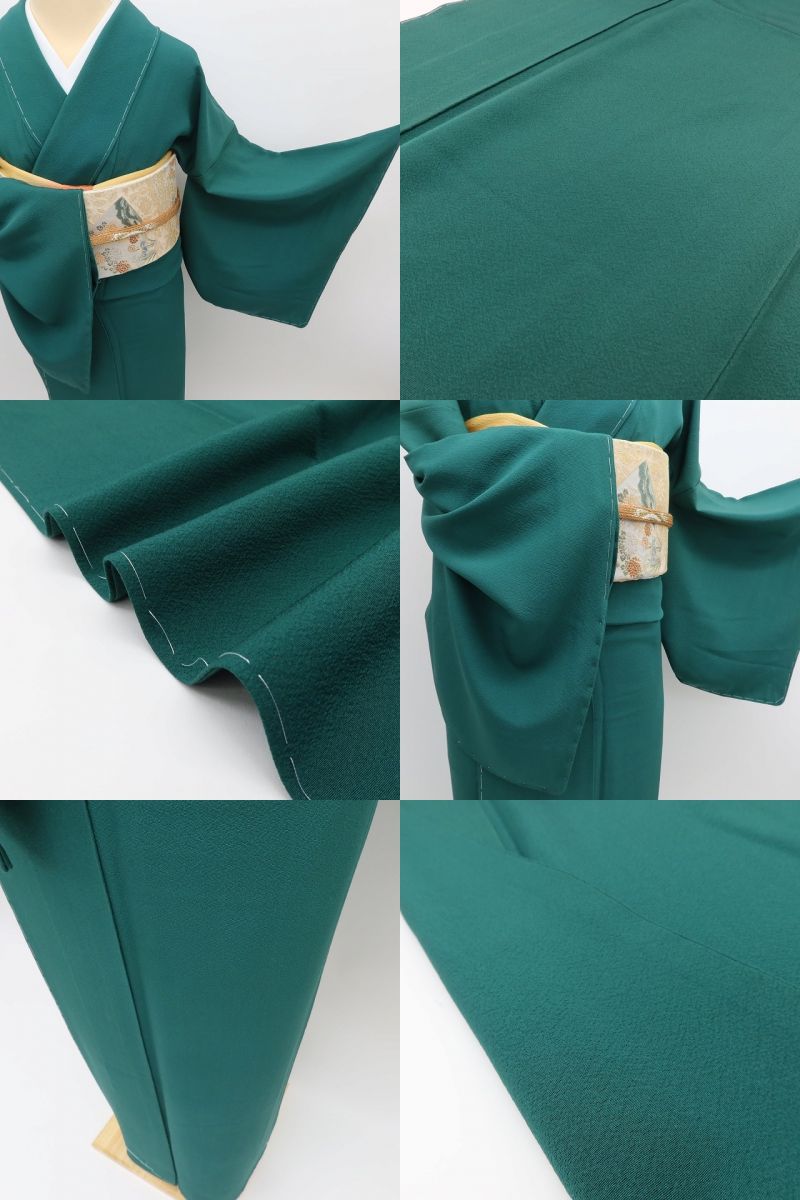 百華Y5680 新品 仕付け糸付 一つ紋 着物 正絹 手縫い仕立て 色無地