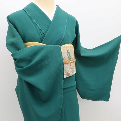 百華Y5680 新品 仕付け糸付 一つ紋 着物 正絹 手縫い仕立て 色無地