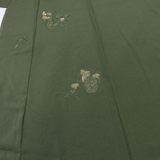 百華Y5689 新品 仕付け糸付 螺鈿 甲斐泰造 落款 一つ紋 着物 正絹 手縫い仕立て 訪問着