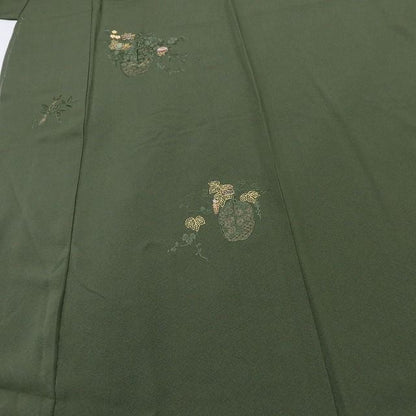 百華Y5689 新品 仕付け糸付 螺鈿 甲斐泰造 落款 一つ紋 着物 正絹 手縫い仕立て 訪問着