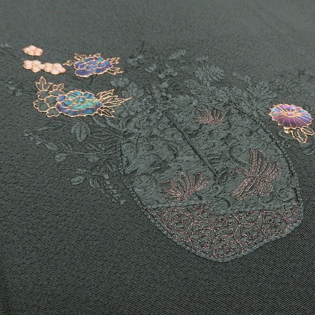 百華Y5689 新品 仕付け糸付 螺鈿 甲斐泰造 落款 一つ紋 着物 正絹 手縫い仕立て 訪問着