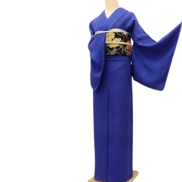 百華Y5690 美品 仕付け糸付 着物 正絹 手縫い仕立て 色無地